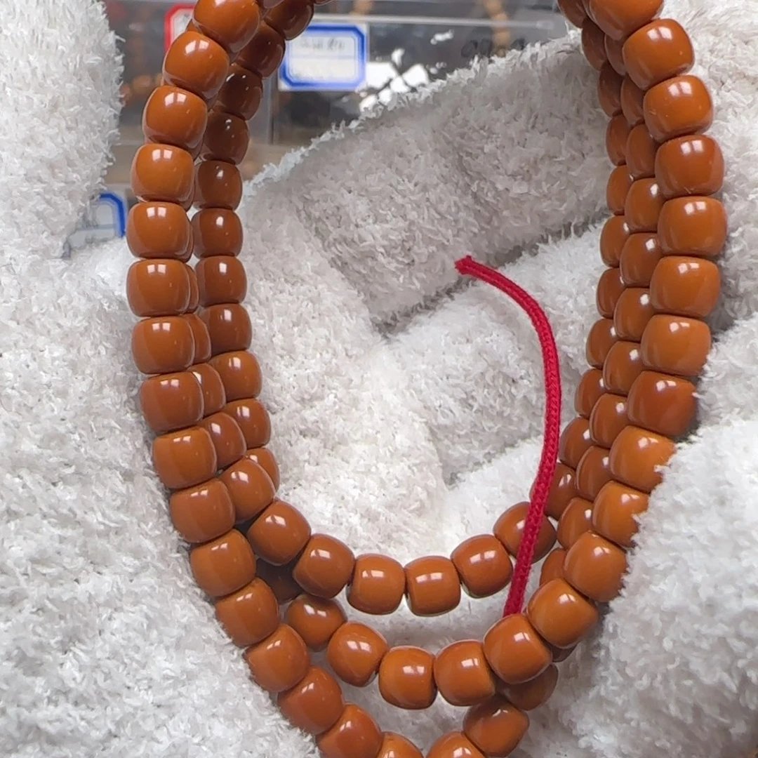 铁***子橄榄核手串老挝6.5mm极限弧108