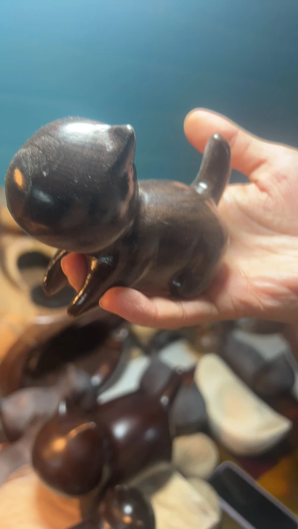 黑檀噗噗猫10公分