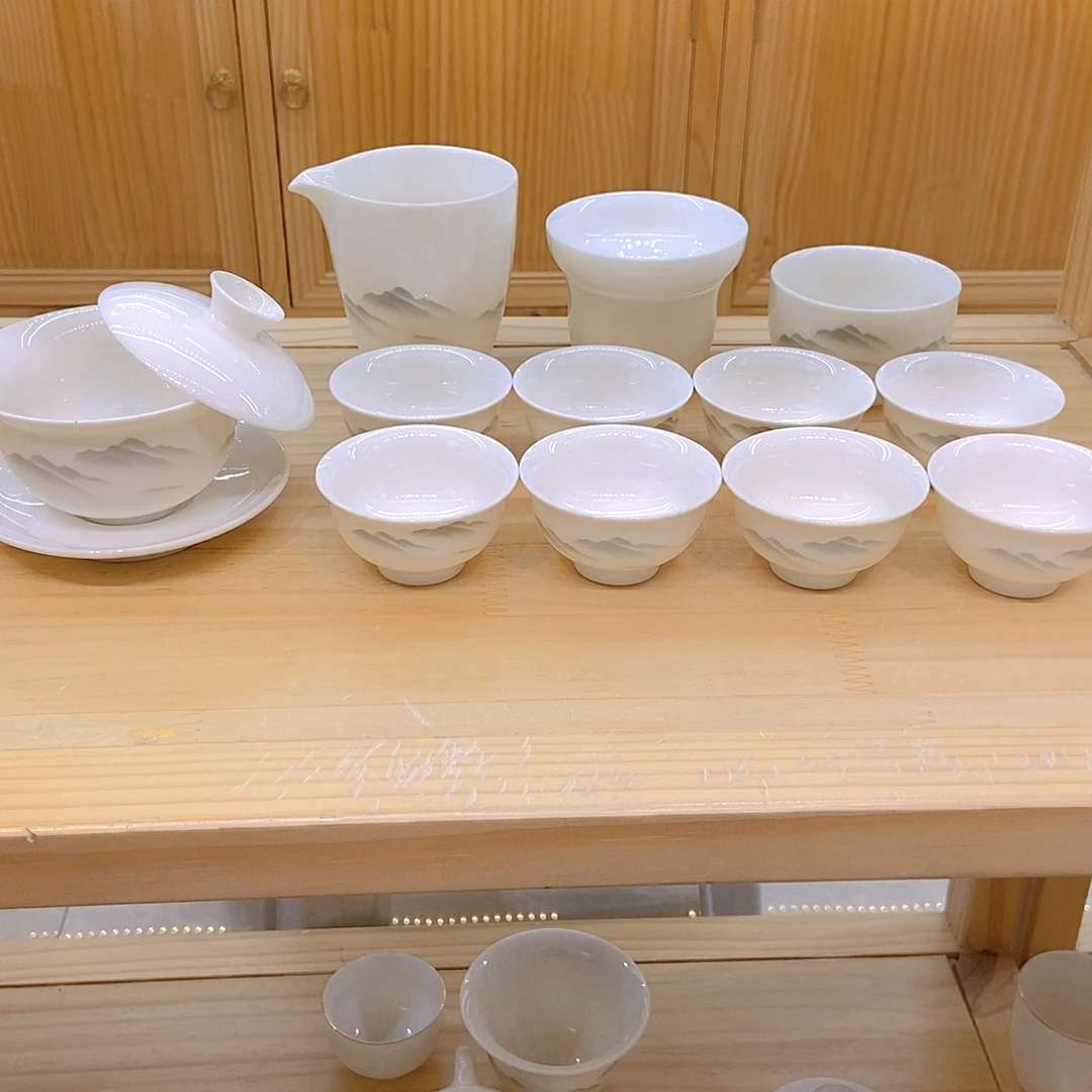 羊脂玉瓷茶具套装