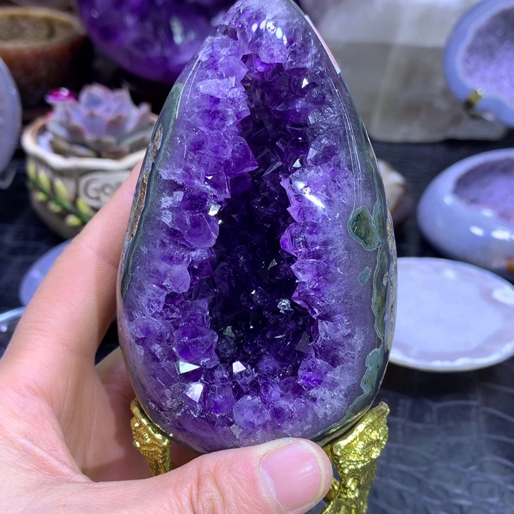 水晶福利紫晶蛋未镶嵌芭*