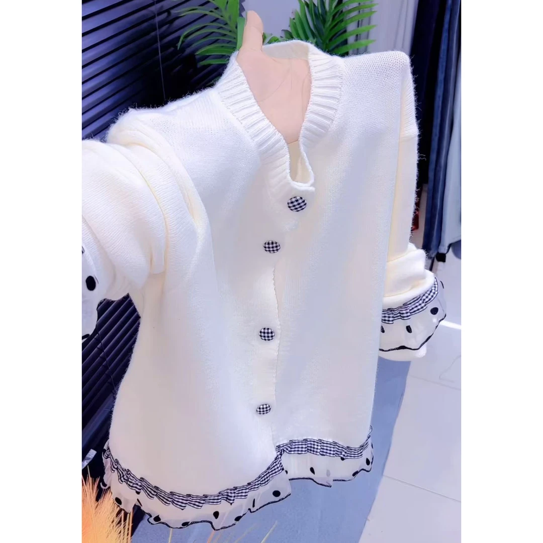 2025秋季针织开衫圆领单排扣上衣休闲女时尚法式好看流行毛衣长袖