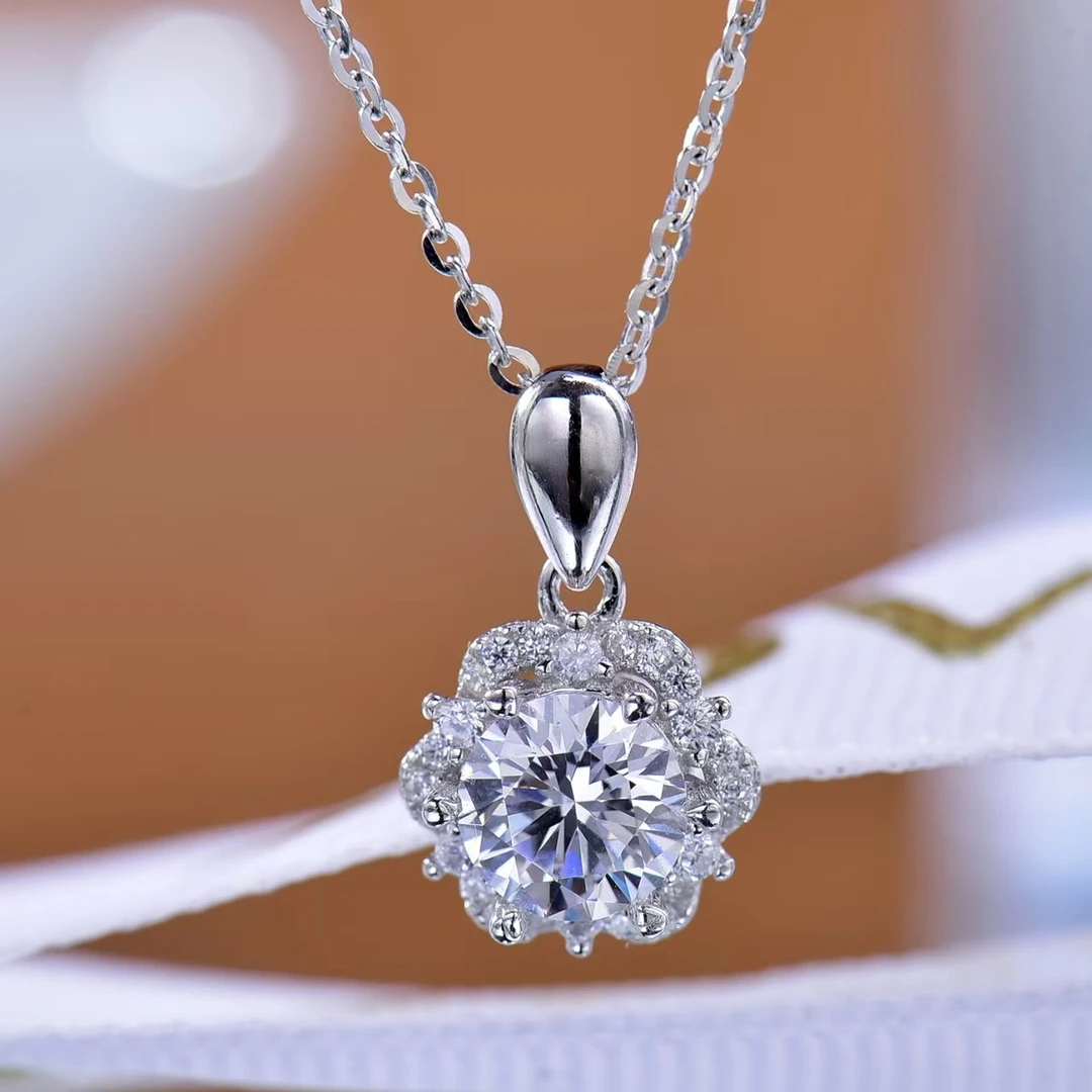 925银莫桑石银制品 【艾莎公主吊坠】1-3克拉经典时尚