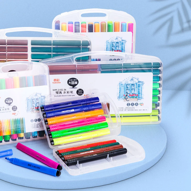 真彩水彩笔儿童6-12岁上学用水性无毒彩笔儿童画笔幼儿园不脏手