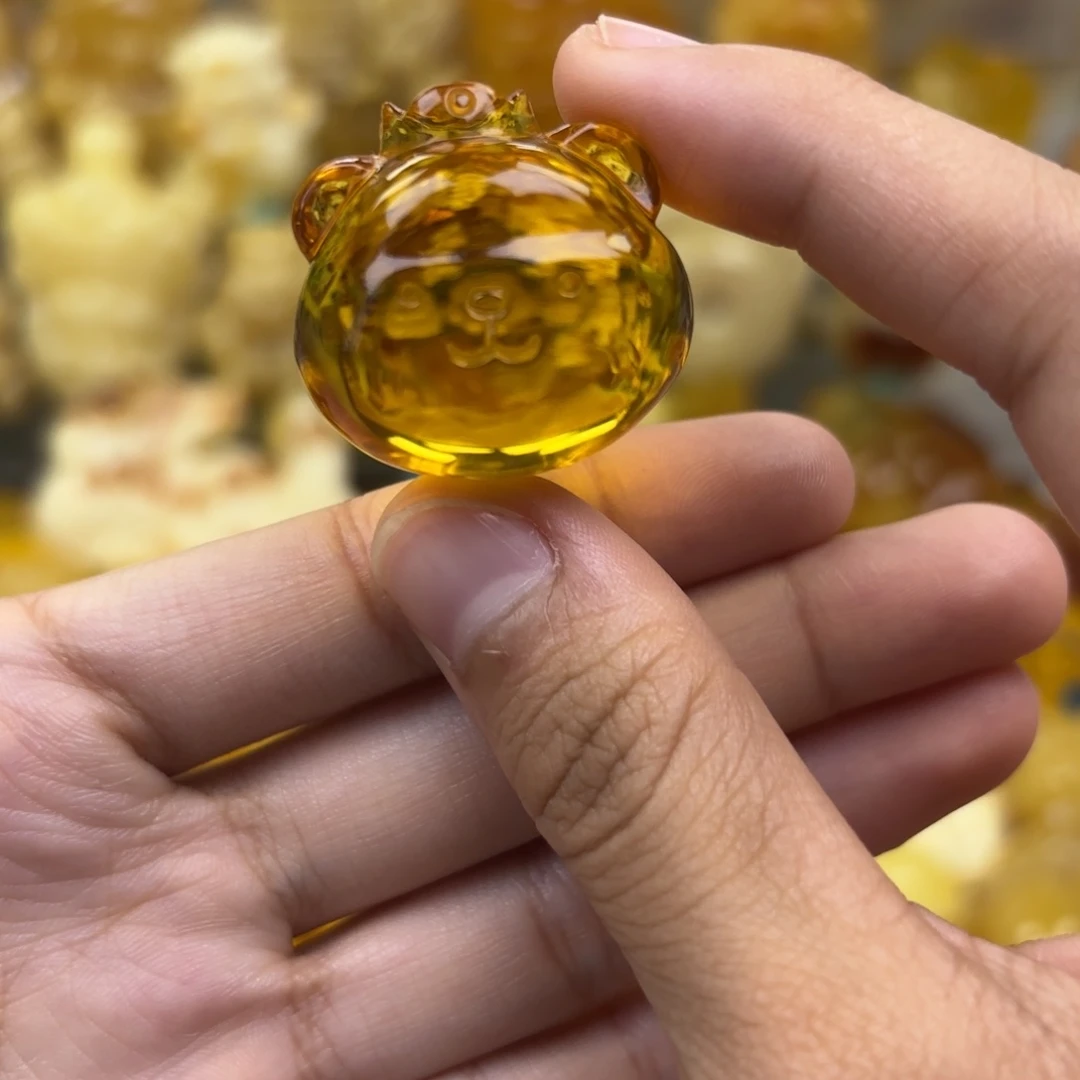 未镶嵌金珀裸石金珀吊坠打孔不退不换