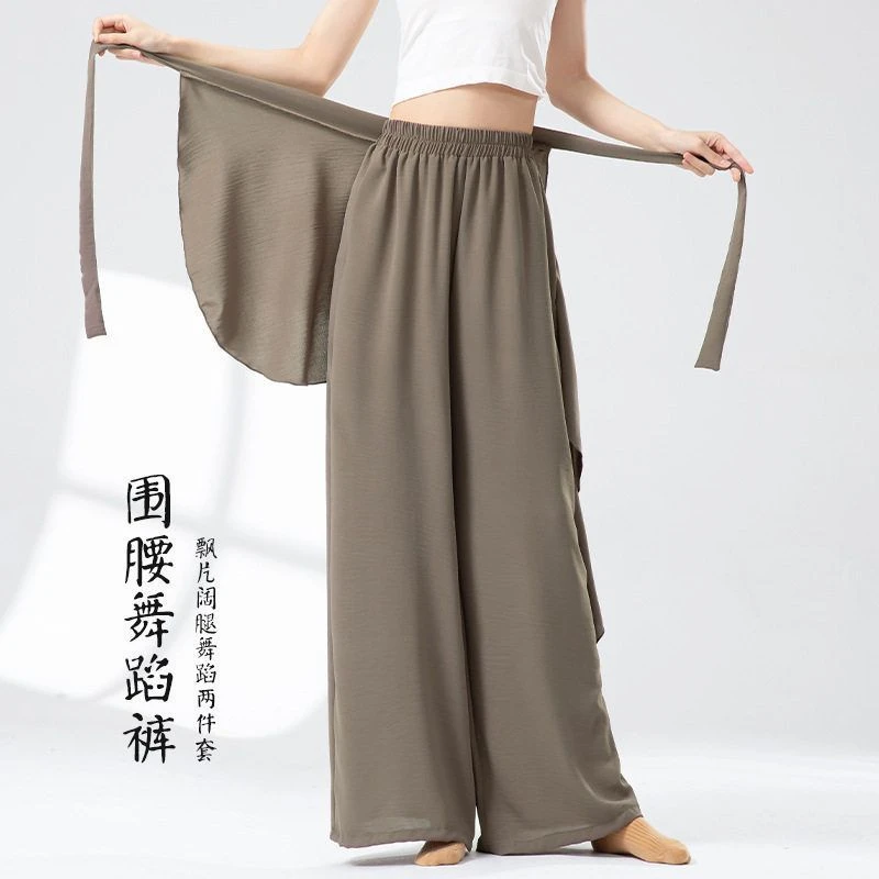 古典舞蹈裤女春夏新款宽松高腰阔腿裤现代舞成人中国舞飘逸练功