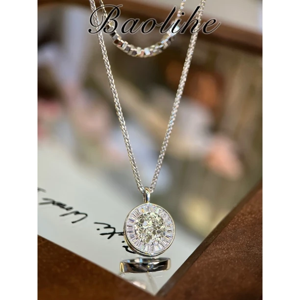 镀白金 圆盘满天星 碎冰圆盘爆款高级感项链Y158