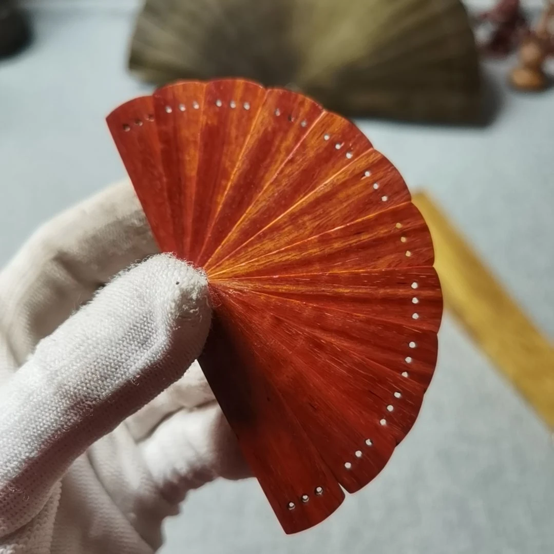 金丝楠印度小叶迷你折扇5CM