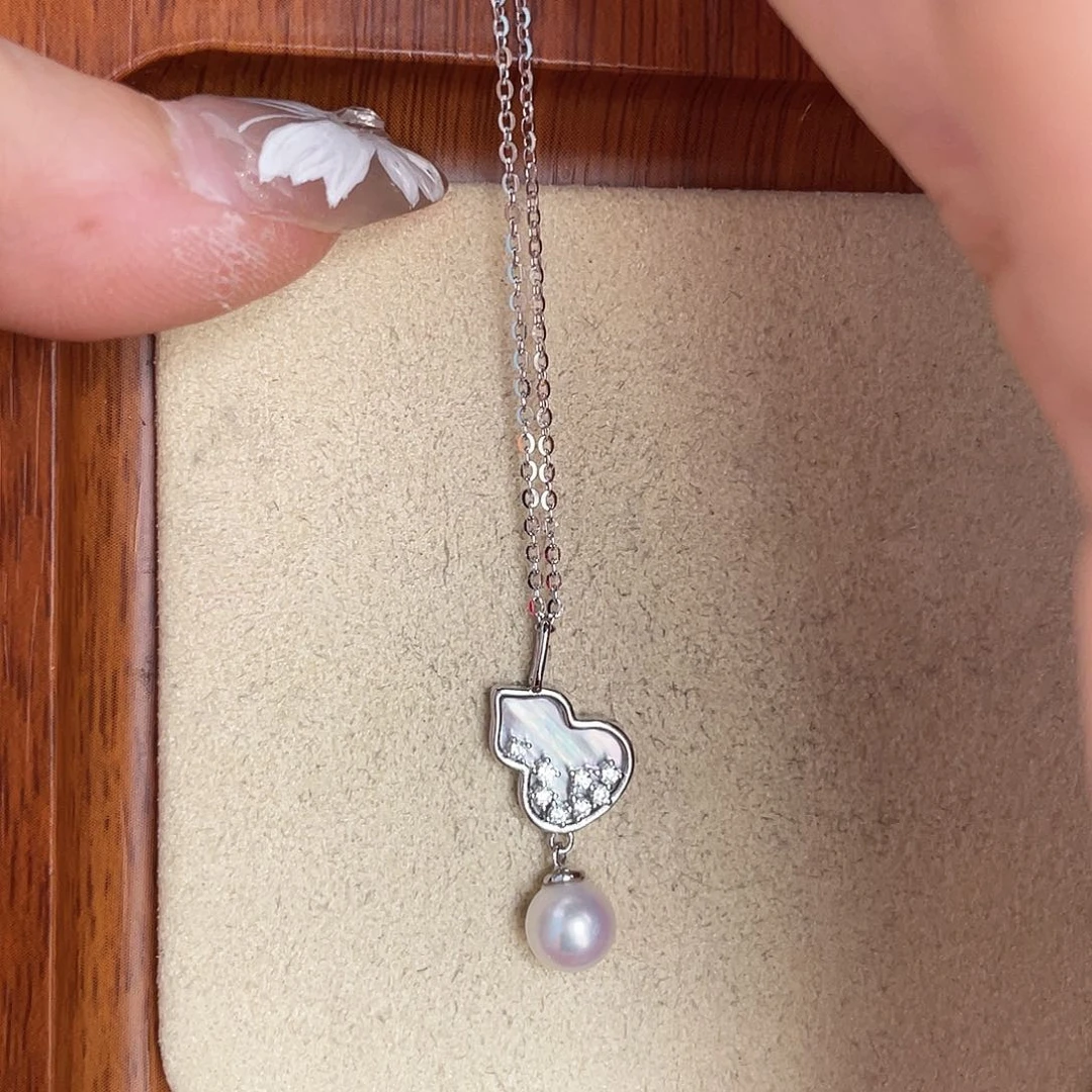 海水珍珠银S925镶嵌颈饰