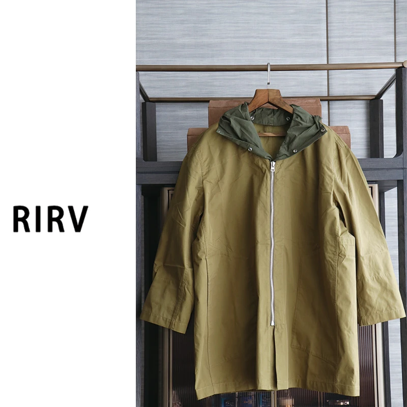 RIRV时髦-"郊游"撞色带帽风衣