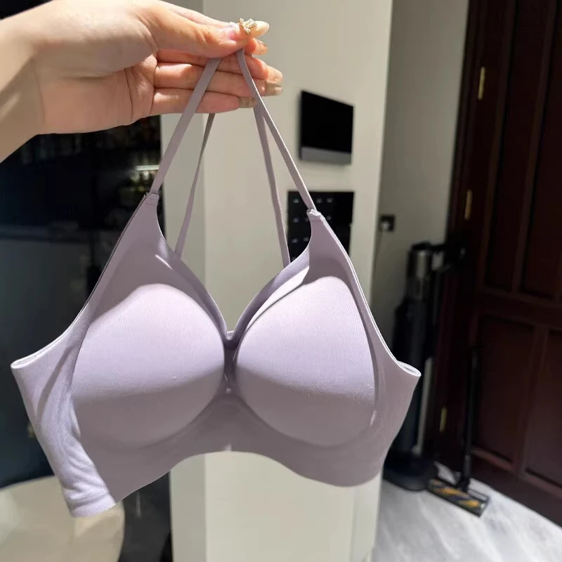 无痕奶皮大胸显小薄款显腰细内衣女漫画胸小胸聚拢固定杯文胸夏季