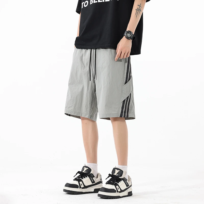 夏季薄款男生休闲运动透气速干短裤学生青少年百搭休闲宽松五分裤