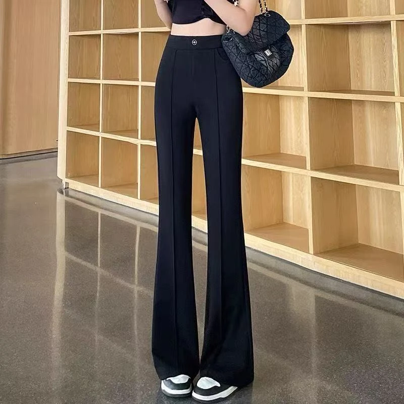 微喇裤女垂感时尚黑色百搭休闲喇叭裤裤子长裤高腰显瘦西装裤女式