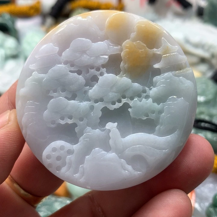 翡翠未镶嵌颈饰保真天然a货翡翠