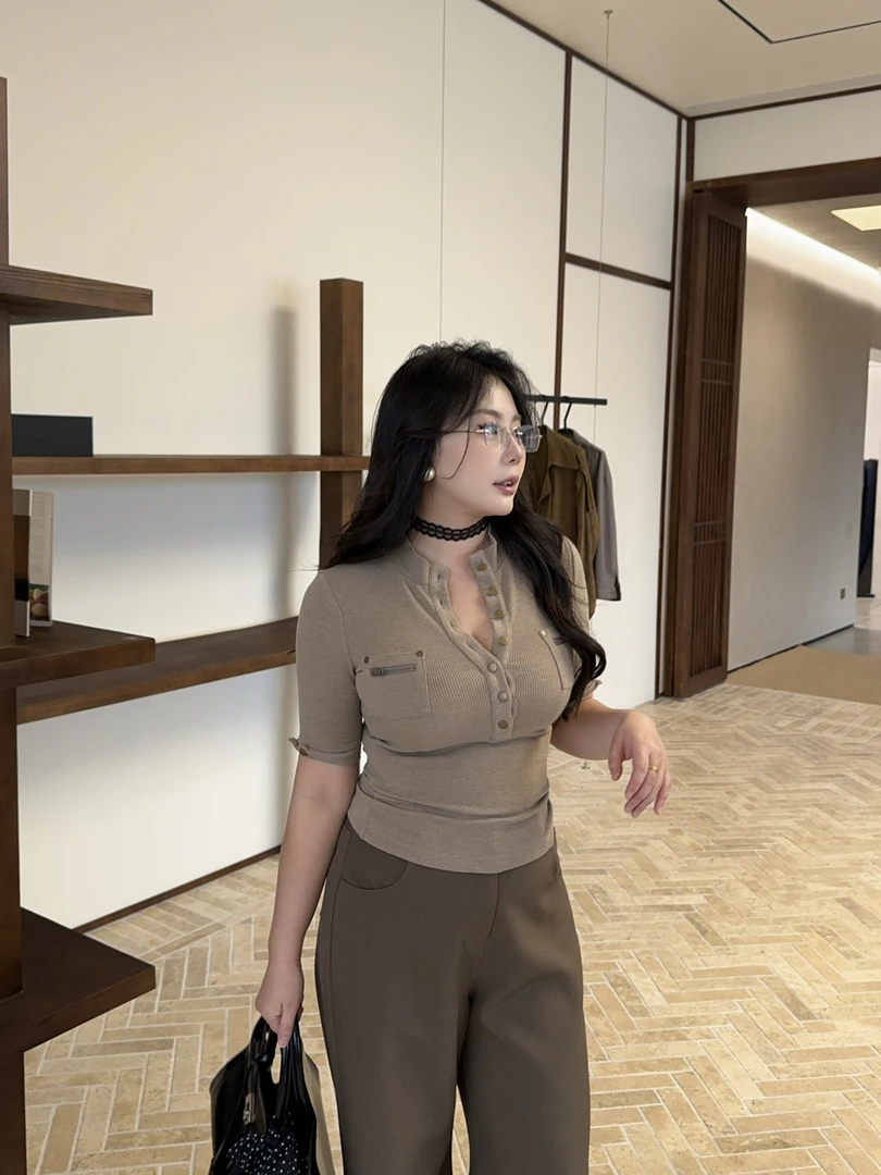 【大小姐】“老钱专属”复古时尚常规毛针织衫百搭薄款气质短袖套装
