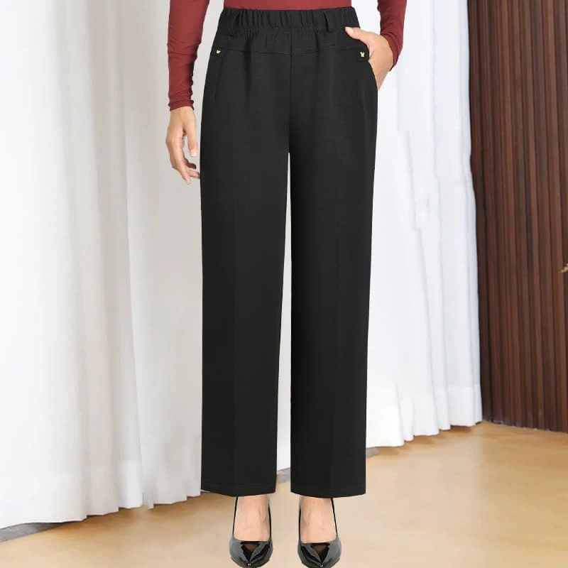 妈妈裤子女中年长裤女装宽松直筒休闲裤秋季外穿秋冬款中老年女裤