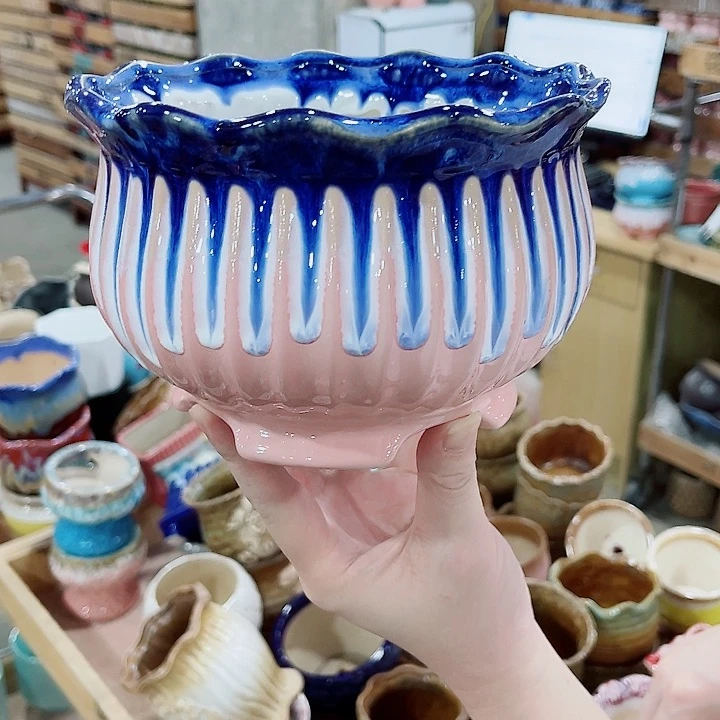 有孔，凑10元包邮陶瓷花盆发货！