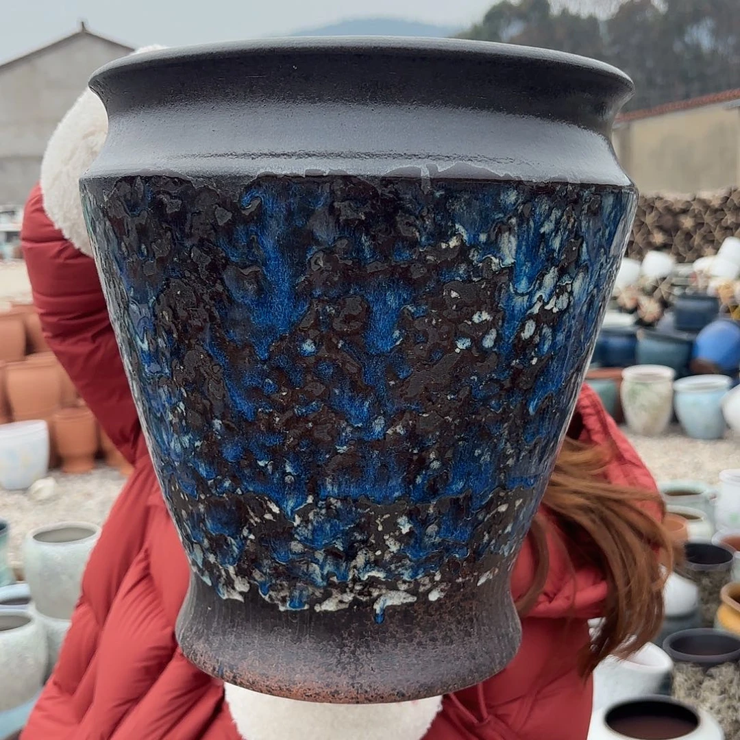 口径26高30蓝鱼尾一个