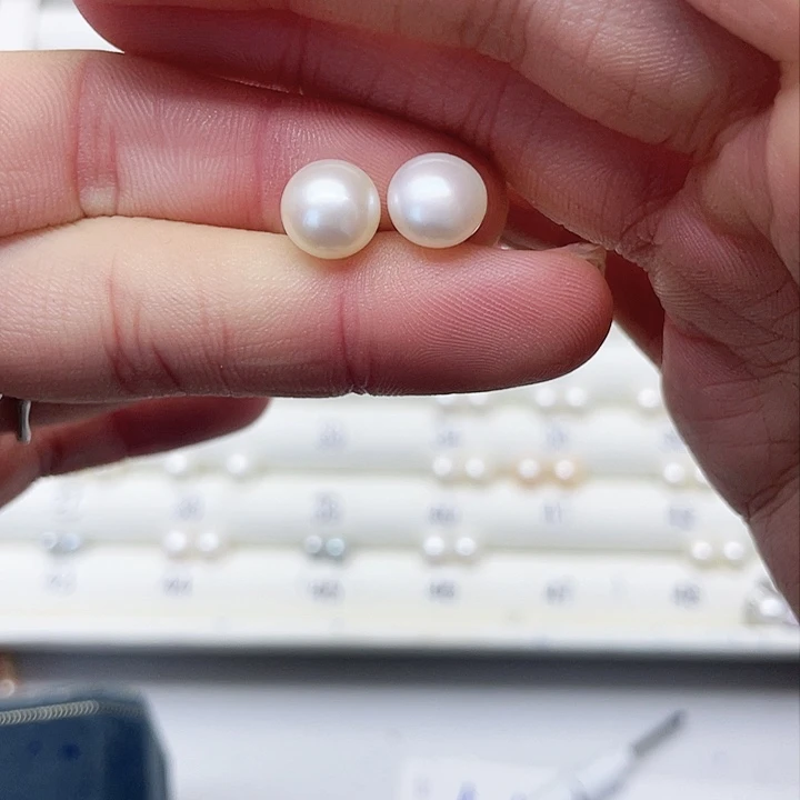 淡水珍珠耳饰银S925镶嵌淑****锅