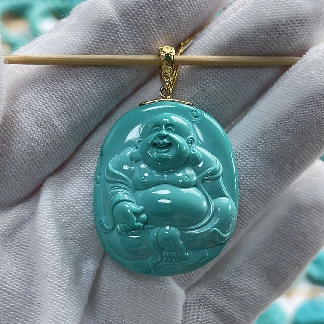 绿松石珠宝奇石18K金镶嵌