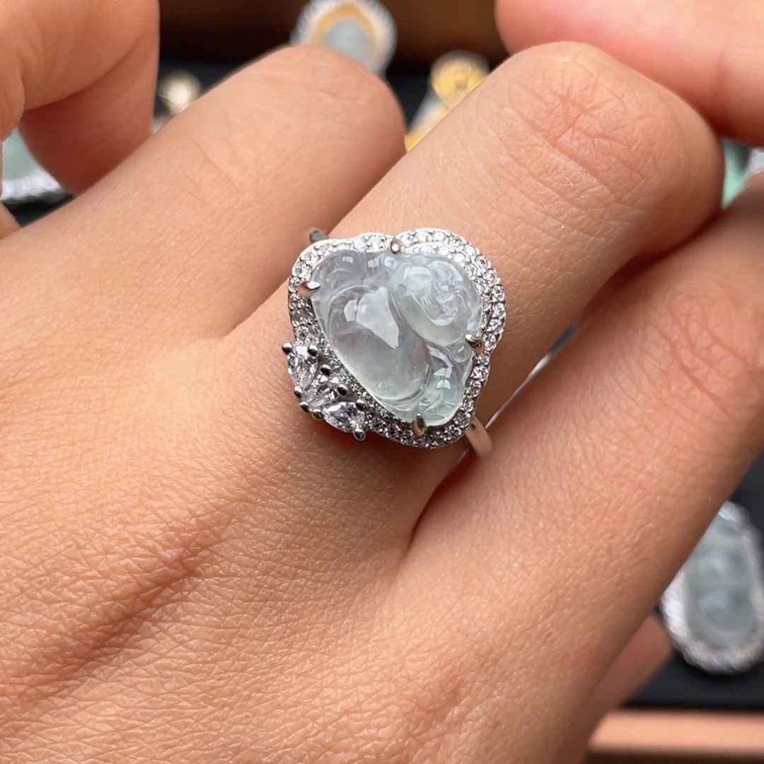 翡翠银S925镶嵌戒指111111