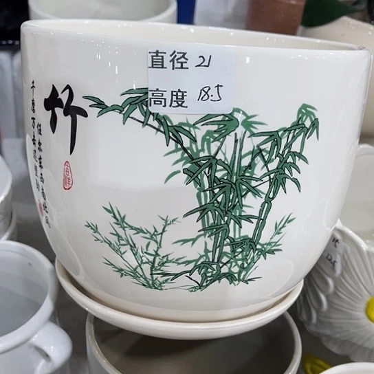 多肉绿植陶瓷花盆9.9包邮,有孔