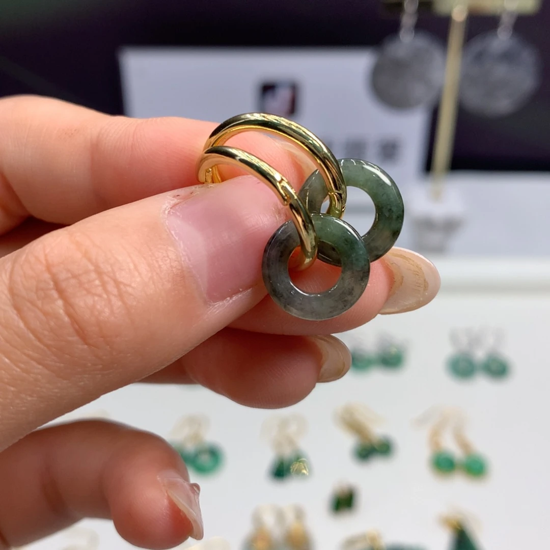 翡翠未镶嵌耳饰耳饰