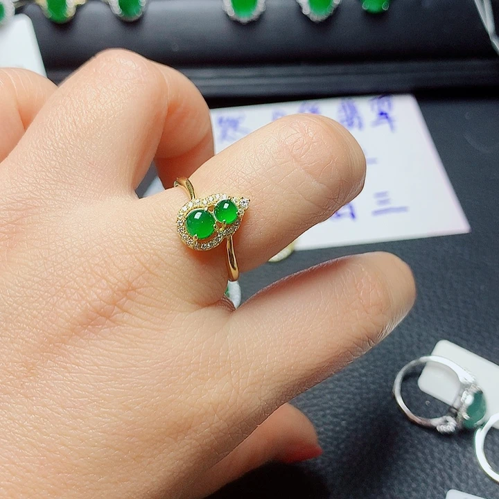 银S925镶嵌戒指翡翠