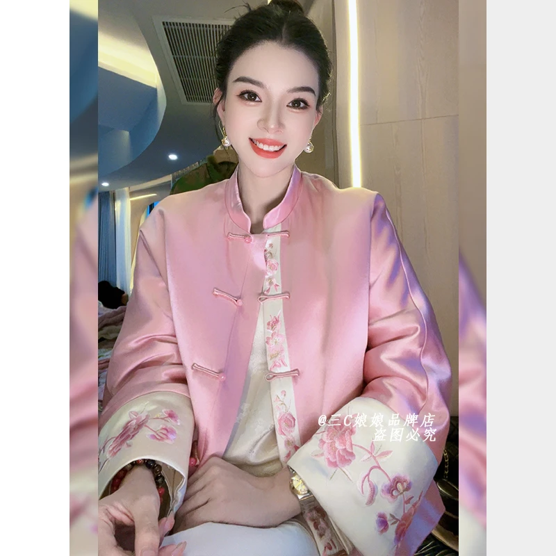 宸嫚三C娘娘13732【如意 】新中式国风时尚刺绣洋气夹棉外套