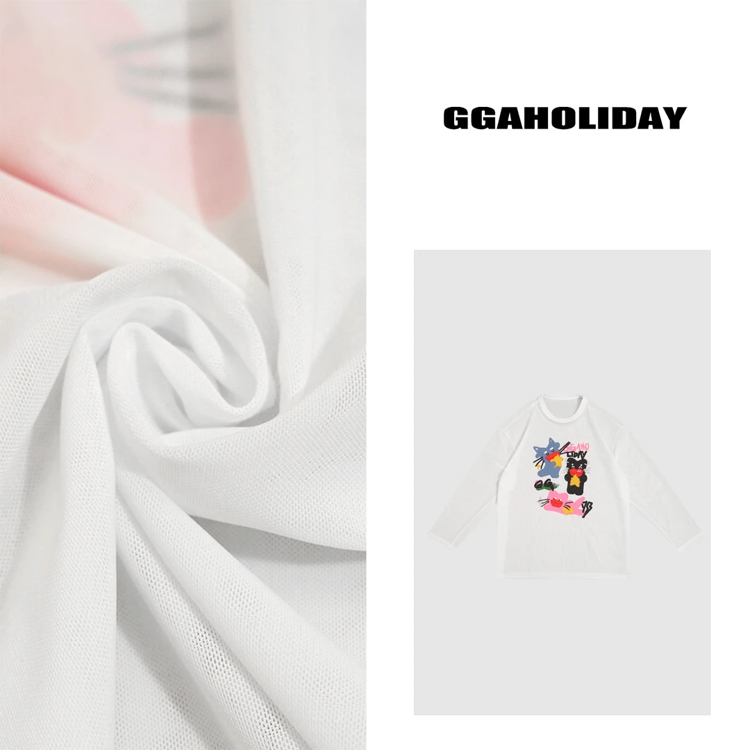 【上新】GGAHOLIDAY夏季女长袖常规休闲风圆领宽松潮流薄款T-152621