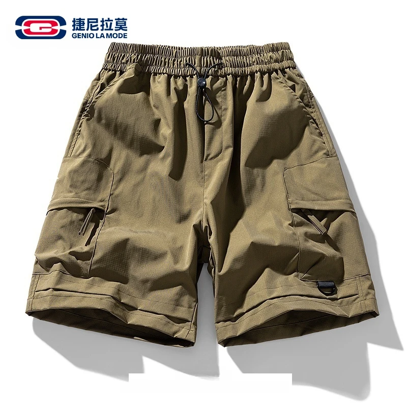 【敖瑞鹏代言】捷尼拉莫短裤男款夏季冰丝中裤休闲运动工装五分裤子