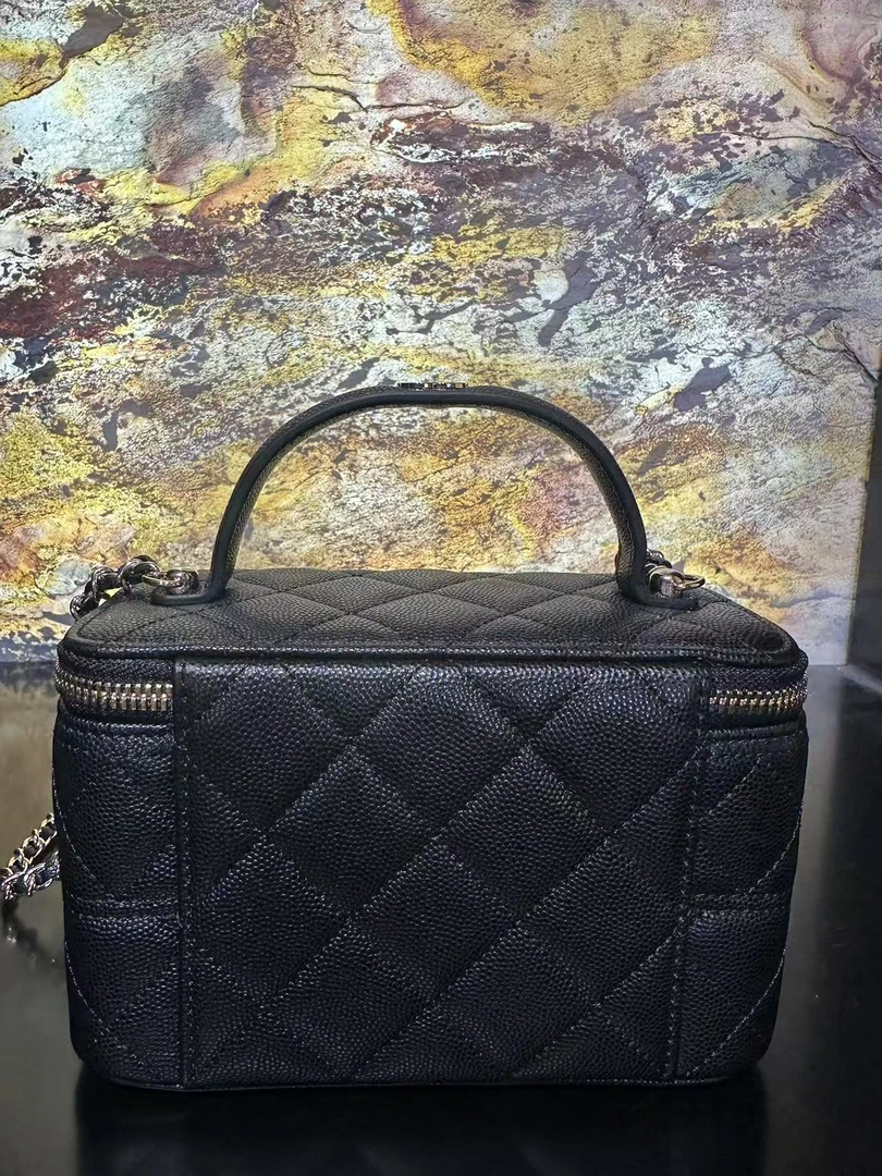 HIRMRIS手工真皮包18-551527-黑-手提标盒子酱香