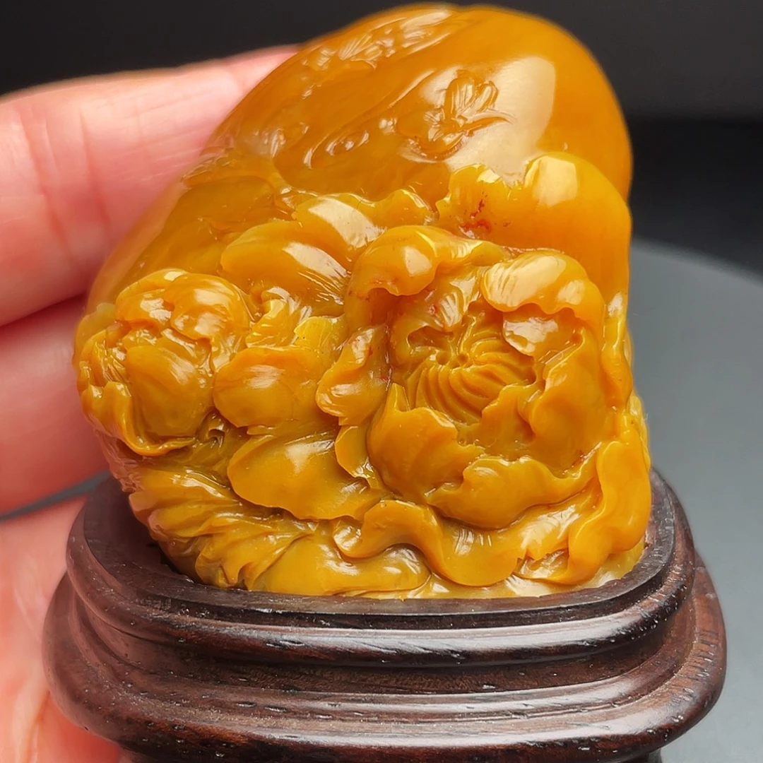 田黄石田黄石手把件摆件闲章