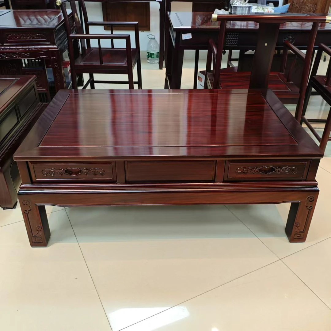 酸枝木 洋花回纹大平几尺寸:长128*宽80*高49