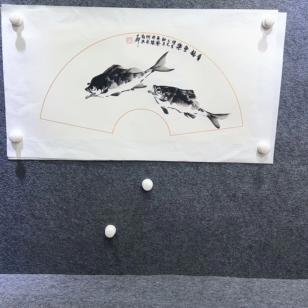国画知鱼之乐纯手绘