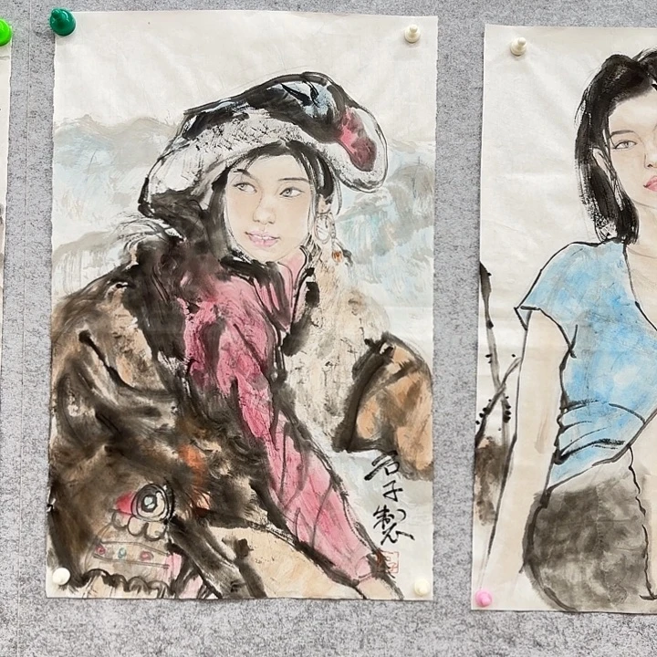 国画花鸟等多种鸟类的栖息