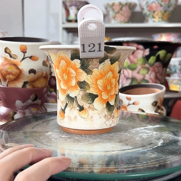 景德镇市手绘花盆 幸运花盆