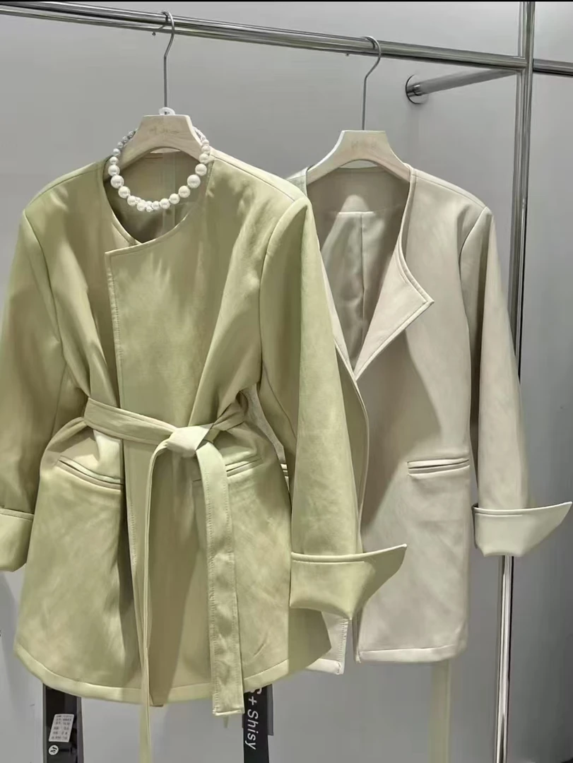 春装新款老钱风高级感显瘦皮衣外套