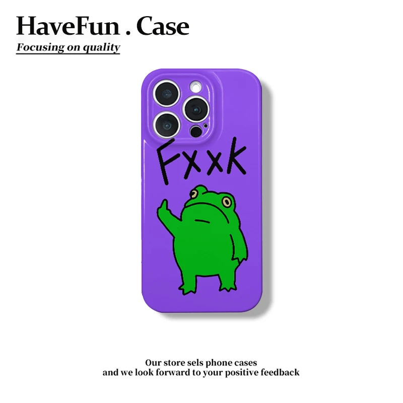 雅天立恶搞青蛙插画适用iPhone16/15pro菲林壳13华为vivo小米oppo