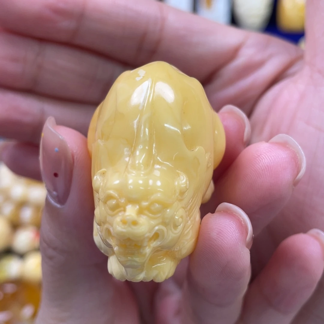 裸石蜜蜡未镶嵌琥珀蜜蜡貔貅吊坠