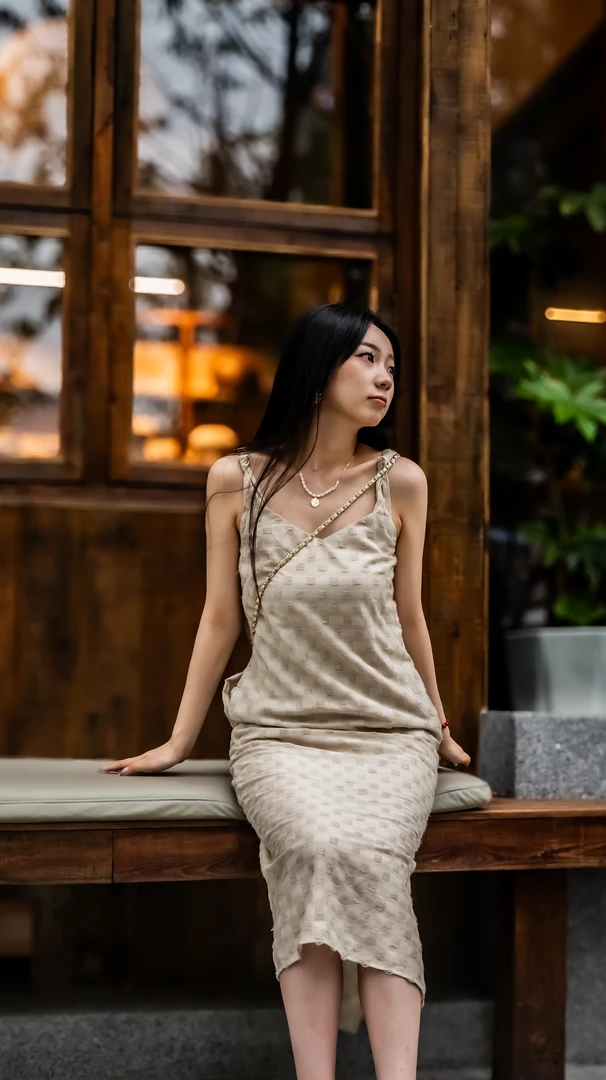 春夏新款设计感老钱风优雅气质修身高级感纯色吊带提花连衣裙女