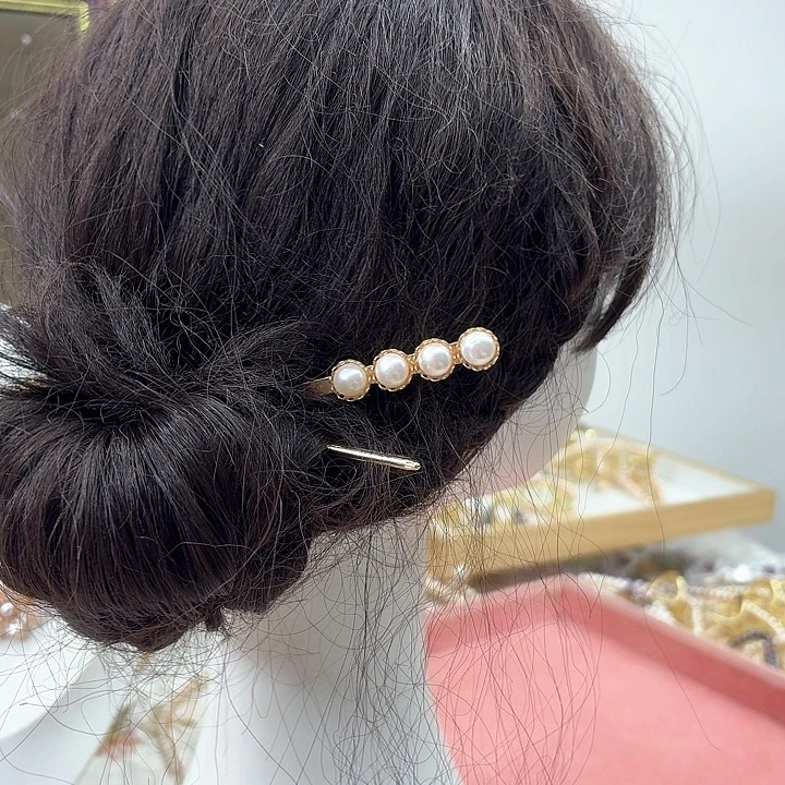 淡水珍珠发饰银S925镶嵌