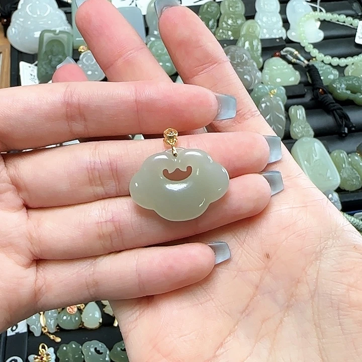 和田玉银S925镶嵌颈饰