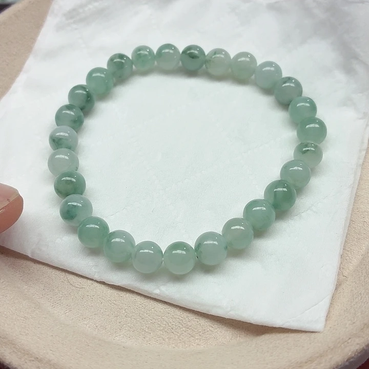 翡翠未镶嵌手链天然缅甸翡翠A货卡6.8
