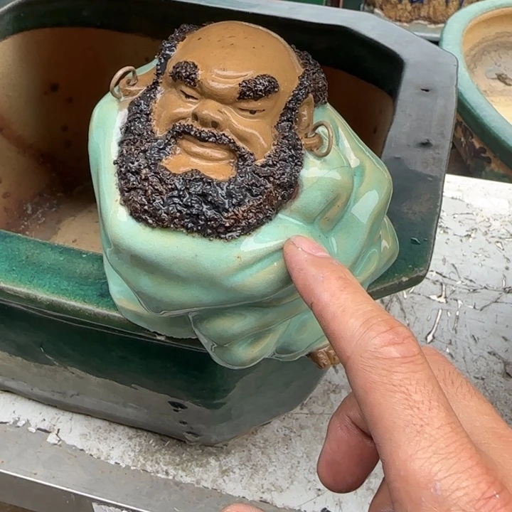 忆*石湾公仔衬托盆景漂