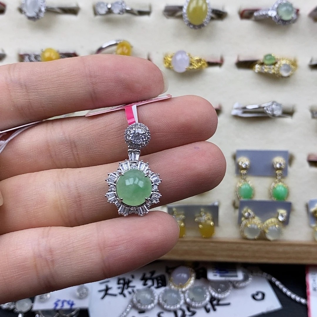 翡翠银S925镶嵌戒指