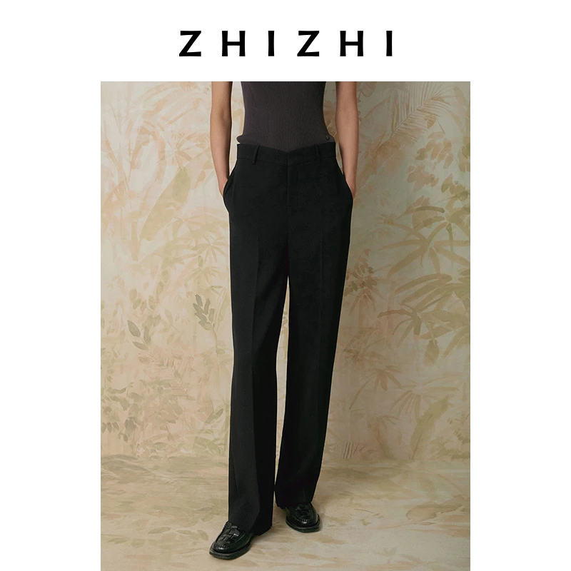 致知 思仙会 垂感直筒裤女2025春新款显瘦气质通勤裤ZZ2ESWKY006