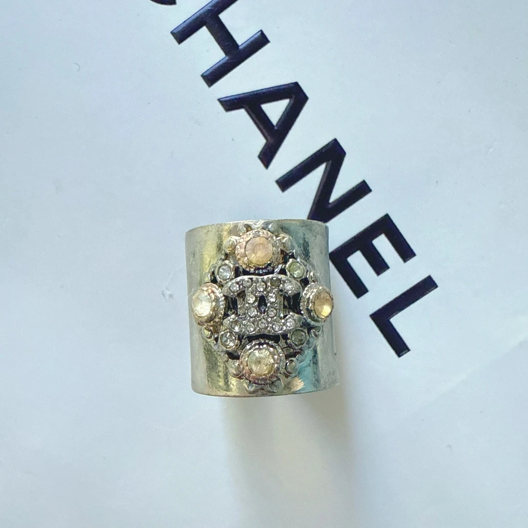 95新 Chanel/香奈儿 Chanel vintage香奈儿中古银色戒指