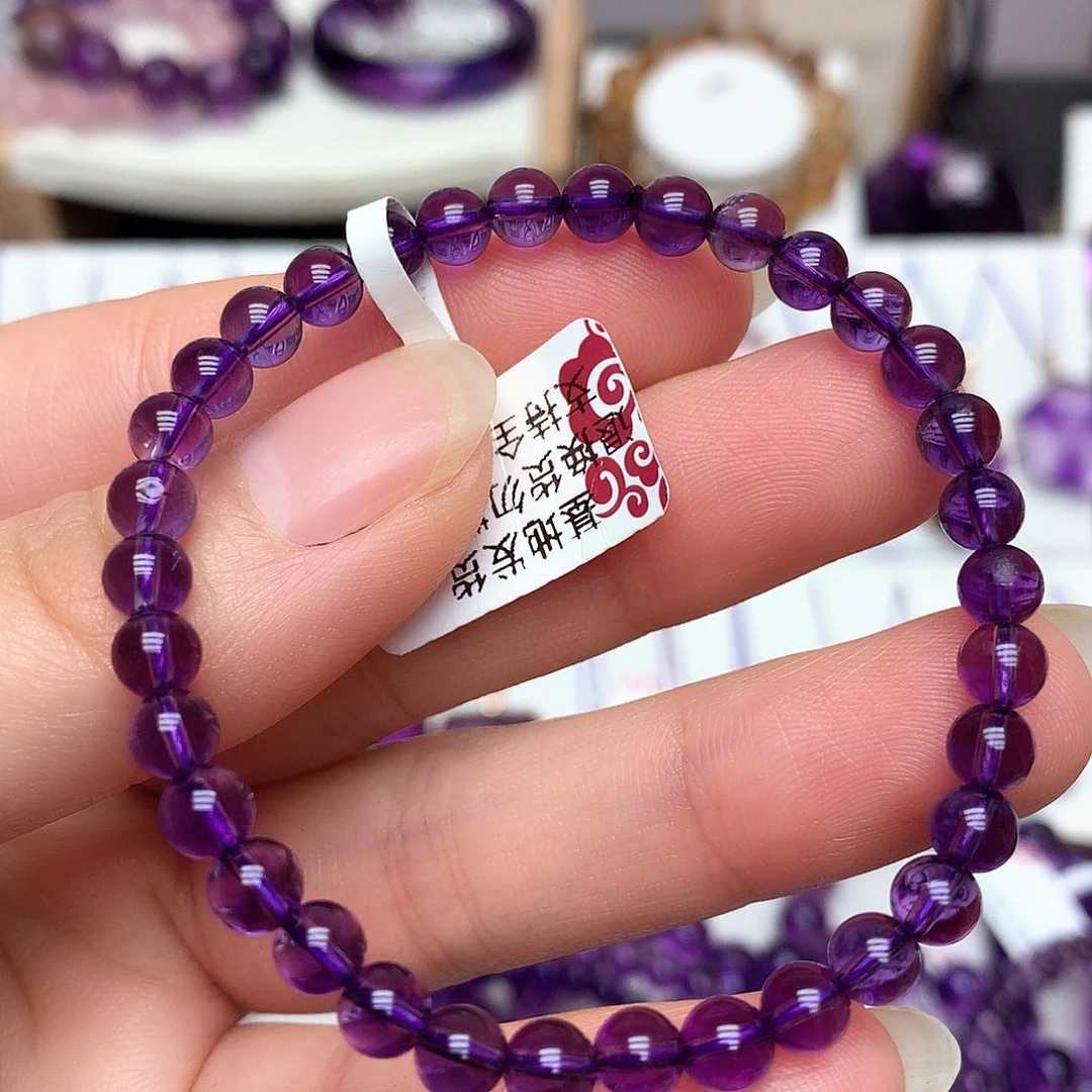 未镶嵌紫晶珠宝半成品L 乌拉圭手串5mm