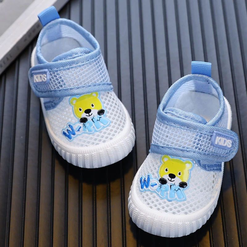 2025夏季婴儿学步鞋0-1-2岁宝宝鞋软底男童缕空网鞋女童透气凉鞋