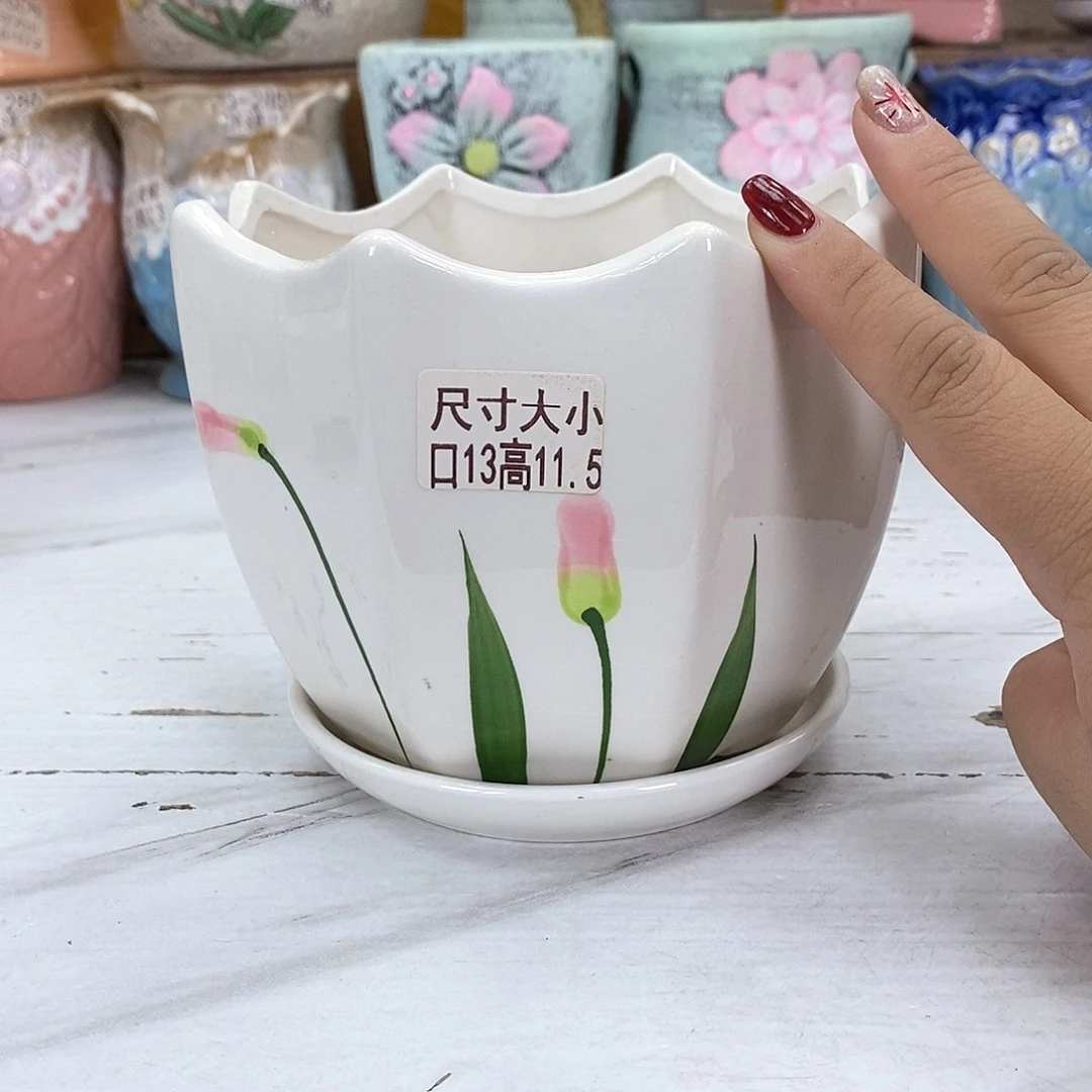 陶瓷@陶瓷花盆@@两个同款